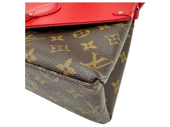 Borsa a tracolla Louis Vuitton Monogram Saint Michel Epi Marrone - vista 7