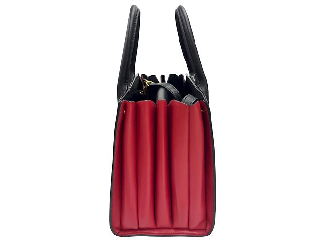 Borsa a mano Bibliotheque in pelle Saffiano Prada Nero Rosso - vista 4
