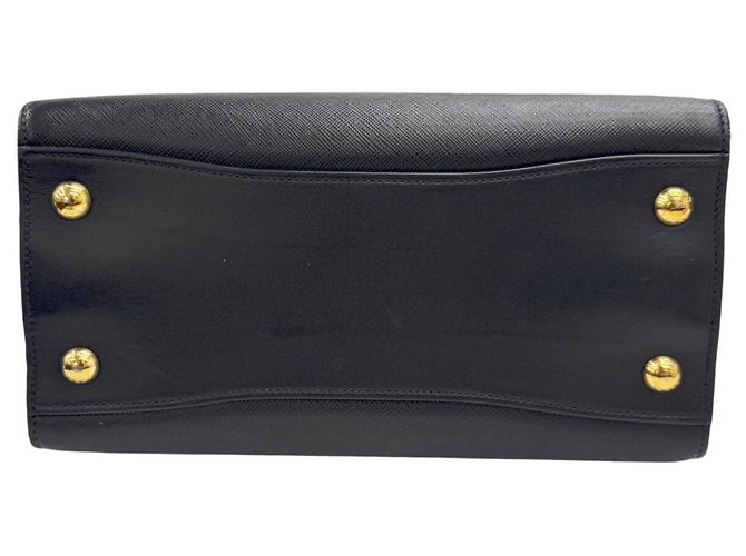 Borsa a mano Bibliotheque in pelle Saffiano Prada Nero Rosso - vista 5