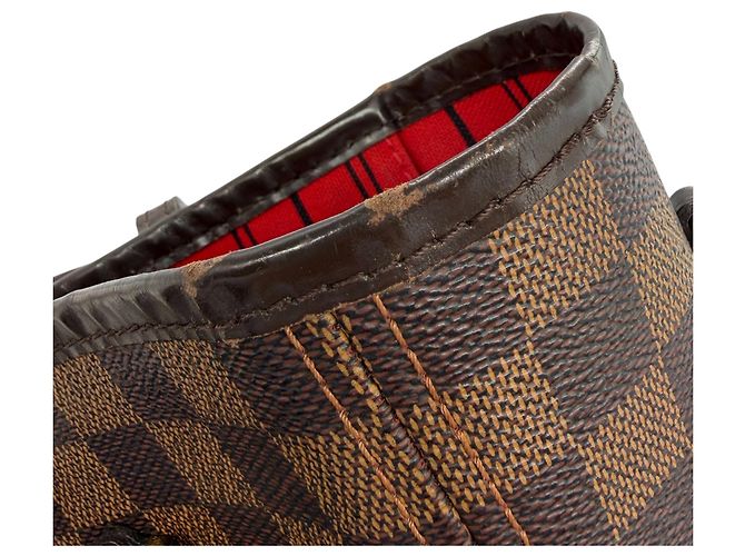 Borsa a tracolla Louis Vuitton Neverfull MM Damier Marrone - vista 10