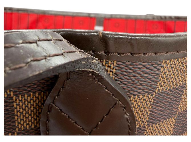 Borsa a tracolla Louis Vuitton Neverfull MM Damier Marrone - vista 13