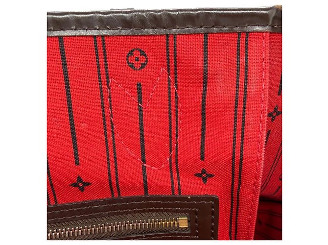 Borsa a tracolla Louis Vuitton Neverfull MM Damier Marrone - vista 16