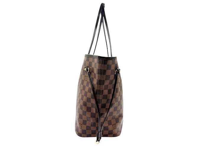 Borsa a tracolla Louis Vuitton Neverfull MM Damier Marrone - vista 3