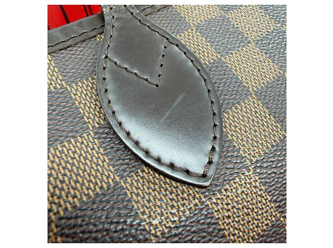 Borsa a tracolla Louis Vuitton Neverfull MM Damier Marrone - vista 9