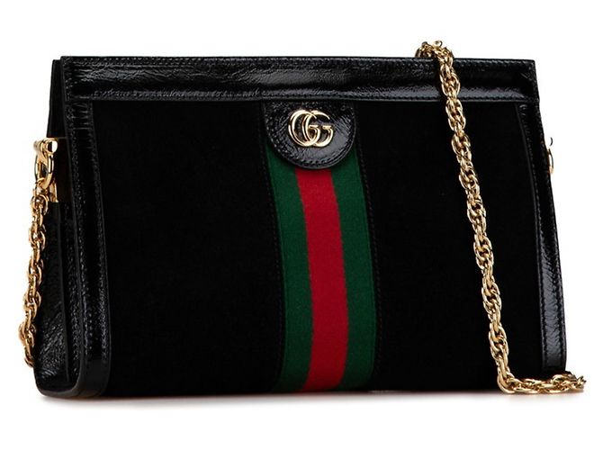 Borsa a tracolla con catena Gucci Ophidia Sherry Line Nero - vista 2