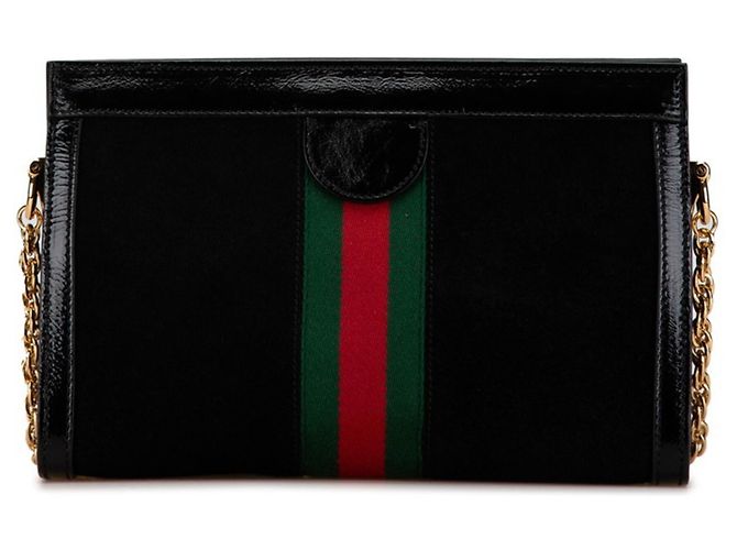 Borsa a tracolla con catena Gucci Ophidia Sherry Line Nero - vista 3