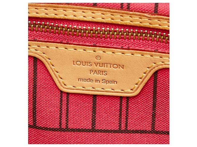 Borsa Tote Louis Vuitton Monogram Bayprint Neverfull MM Marrone Rosa - vista 11