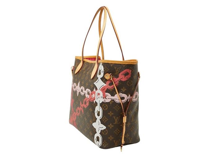 Borsa Tote Louis Vuitton Monogram Bayprint Neverfull MM Marrone Rosa - vista 2