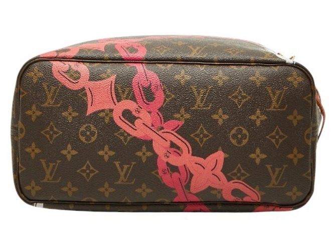 Borsa Tote Louis Vuitton Monogram Bayprint Neverfull MM Marrone Rosa - vista 3