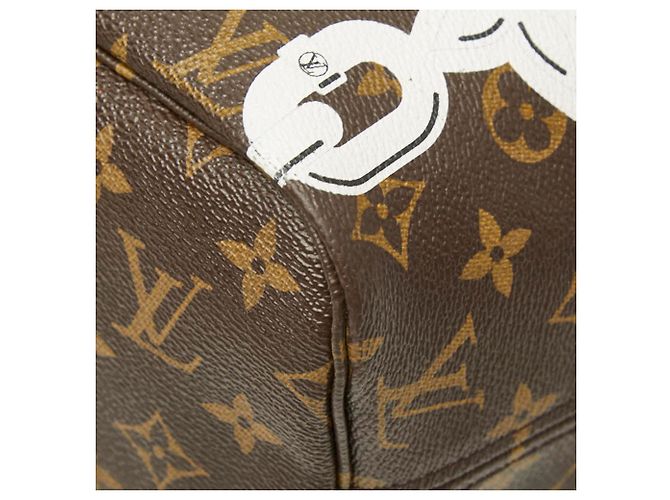 Borsa Tote Louis Vuitton Monogram Bayprint Neverfull MM Marrone Rosa - vista 4