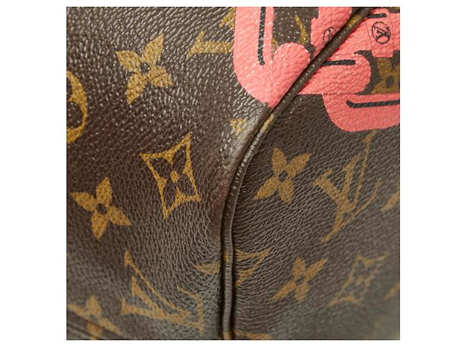 Borsa Tote Louis Vuitton Monogram Bayprint Neverfull MM Marrone Rosa - vista 5