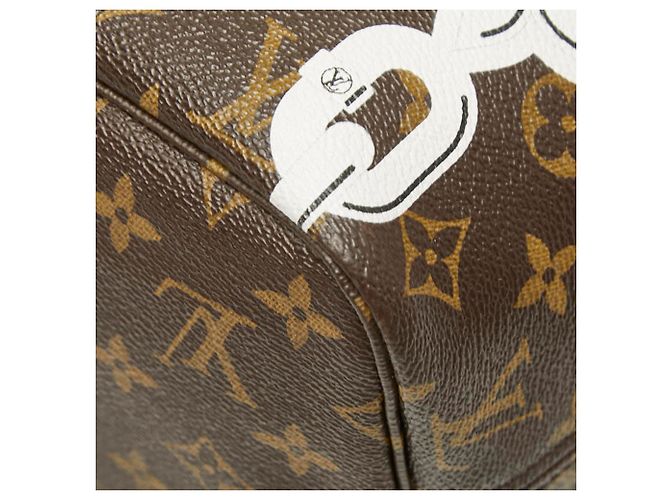 Borsa Tote Louis Vuitton Monogram Bayprint Neverfull MM Marrone Rosa - vista 6