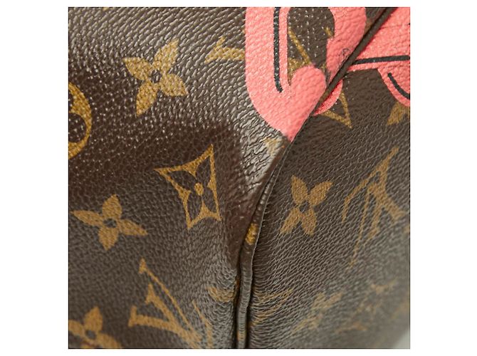 Borsa Tote Louis Vuitton Monogram Bayprint Neverfull MM Marrone Rosa - vista 7