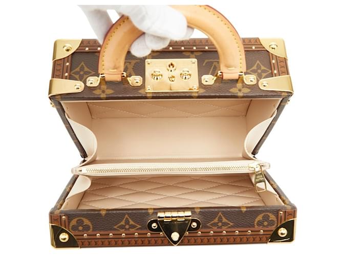 Borsa Louis Vuitton Monogram Petite Valise Mini Trunk Marrone - vista 9