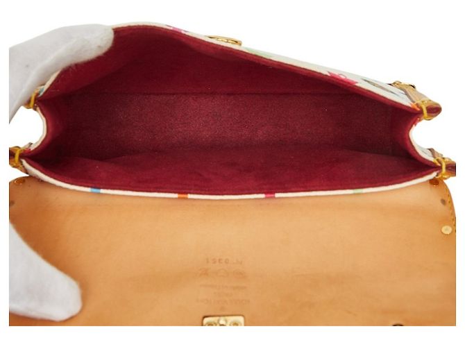 Louis Vuitton I Love Monogram Takashi Murakami Pochette Miss You Shoulder Bag Bianco - vista 10