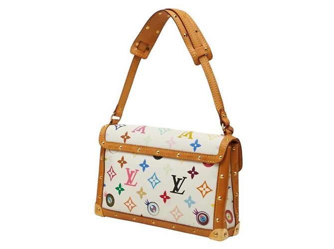 Louis Vuitton I Love Monogram Takashi Murakami Pochette Miss You Shoulder Bag Bianco - vista 2