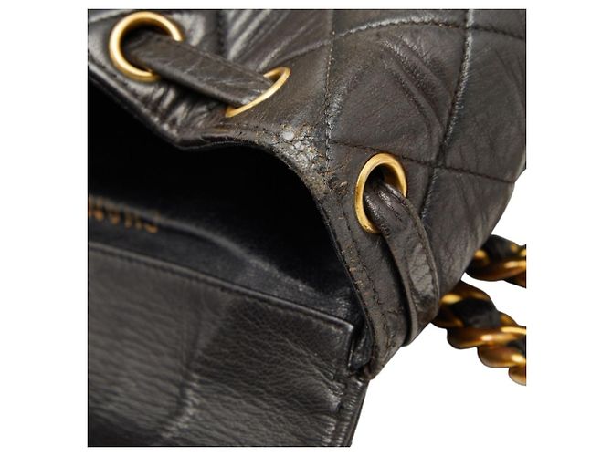 Chanel Matelassé Coco Mark Chain Rucksack Schwarz - Ansicht 10