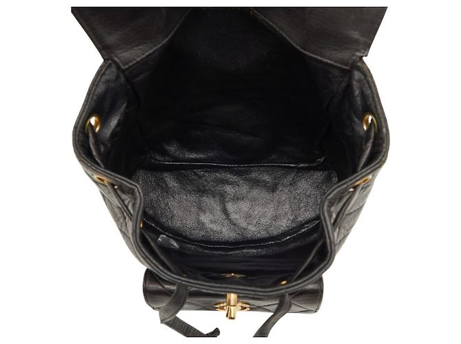 Chanel Matelassé Coco Mark Chain Rucksack Schwarz - Ansicht 11