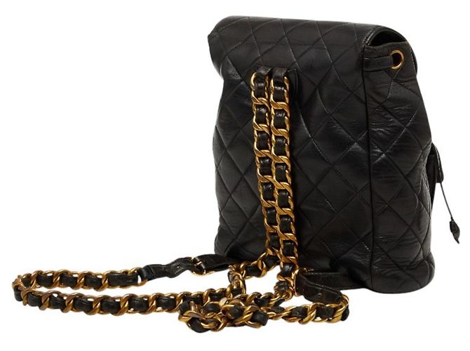 Chanel Matelassé Coco Mark Chain Rucksack Schwarz - Ansicht 2
