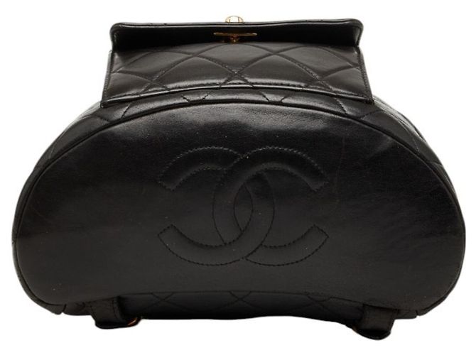 Chanel Matelassé Coco Mark Chain Rucksack Schwarz - Ansicht 3