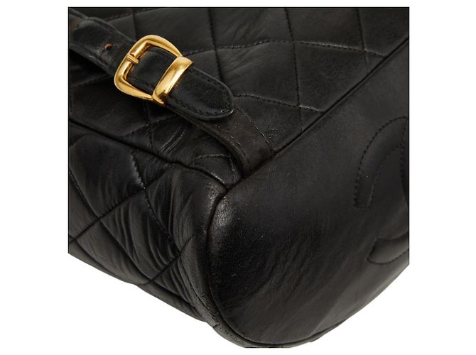 Chanel Matelassé Coco Mark Chain Rucksack Schwarz - Ansicht 7