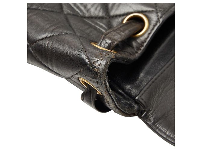 Chanel Matelassé Coco Mark Chain Rucksack Schwarz - Ansicht 9