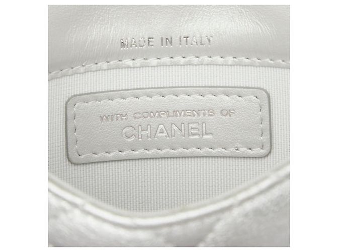 Bolso de Hombro Pouch Chanel Mini Matelassé Coco Mark Chain Plata - vista 10