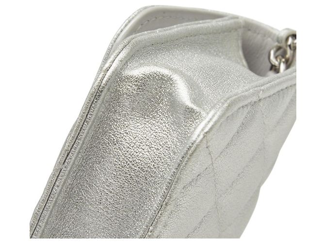 Bolso de Hombro Pouch Chanel Mini Matelassé Coco Mark Chain Plata - vista 4