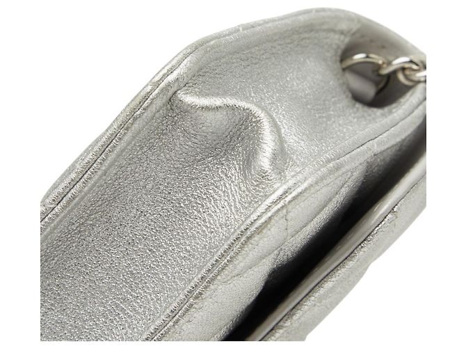 Bolso de Hombro Pouch Chanel Mini Matelassé Coco Mark Chain Plata - vista 5