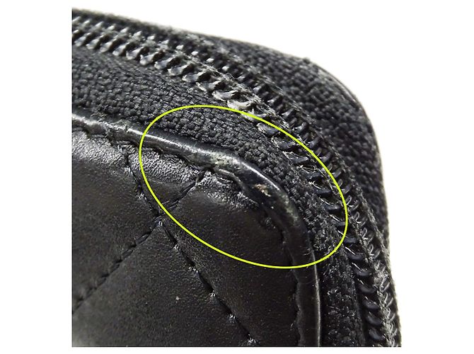 Chanel Cambon Long Wallet aus schwarzem Lammleder - Ansicht 11