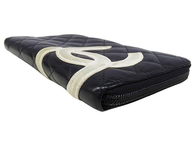 Chanel Cambon Long Wallet aus schwarzem Lammleder - Ansicht 3