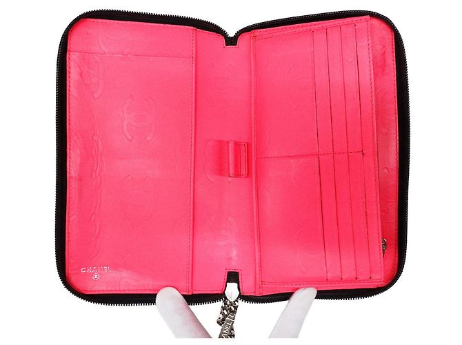 Chanel Cambon Long Wallet aus schwarzem Lammleder - Ansicht 5