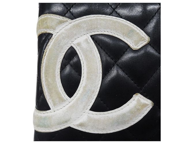 Chanel Cambon Long Wallet aus schwarzem Lammleder - Ansicht 9