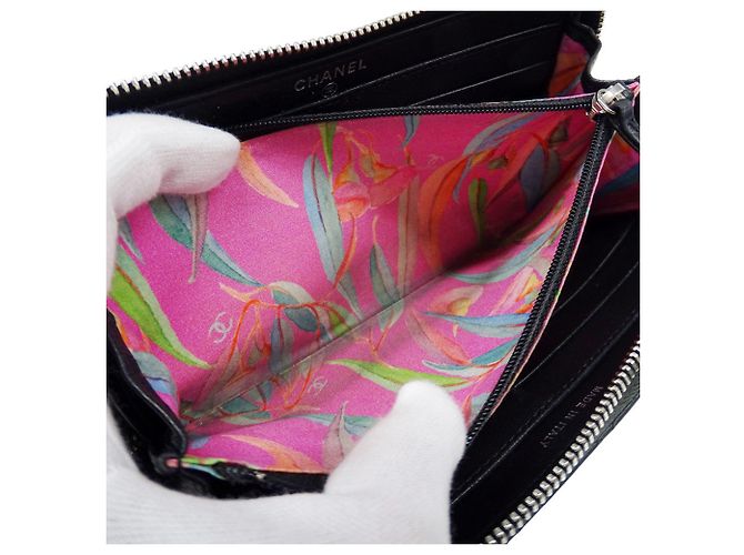 Cartera de cuero con doble pliegue Chanel Negro - vista 8