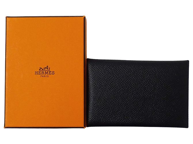 Tarjetero de piel Epsom Hermès Negro - vista 7