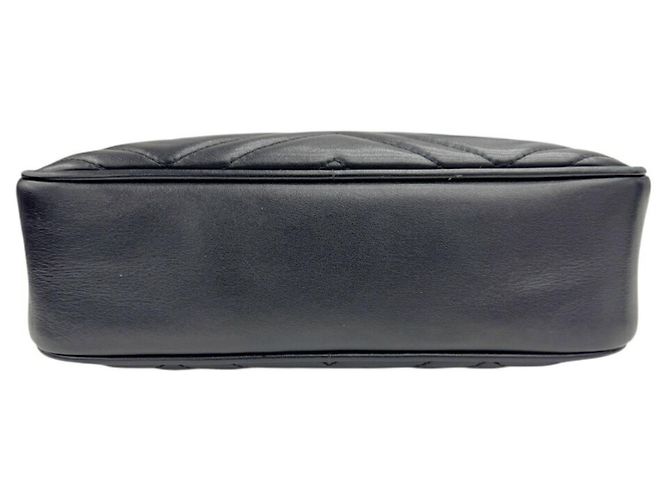 Pequena bolsa de ombro acolchoada GUCCI GG Marmont Preto - vista 5