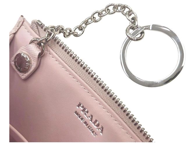 Prada Saffiano Leder Münzbeutel Pink - Ansicht 11