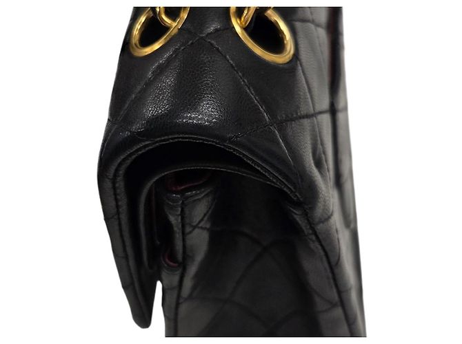 Borsa a tracolla Chanel A01112 Matelassé in pelle di agnello nera Nero - vista 10