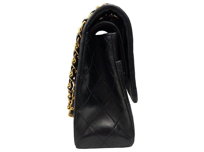 Borsa a tracolla Chanel A01112 Matelassé in pelle di agnello nera Nero - vista 4