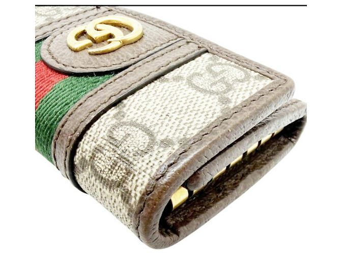 Gucci Ophidia GG Supreme Leder Schlüsselcase Braun - Ansicht 5