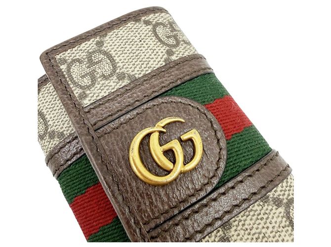 Gucci Ophidia GG Supreme Leder Schlüsselcase Braun - Ansicht 7