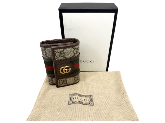 Gucci Ophidia GG Supreme Leder Schlüsselcase Braun - Ansicht 9