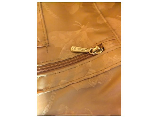 Sac Longchamp Roseau en cuir effet crocodile - Moutarde - vue 10