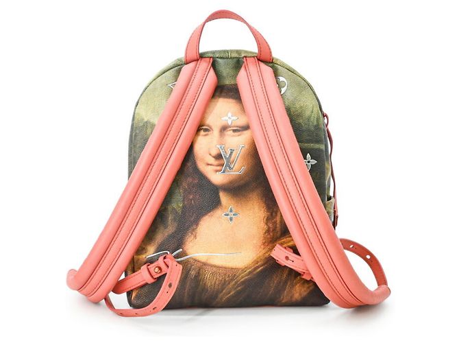 Palm Springs Zaino Louis Vuitton Mona Lisa Rosa Verde - vista 2