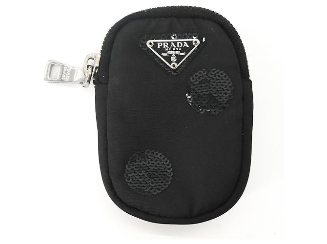 Borsa Prada Re-Nylon Re-Edition 2005 con paillettes Nero - vista 14