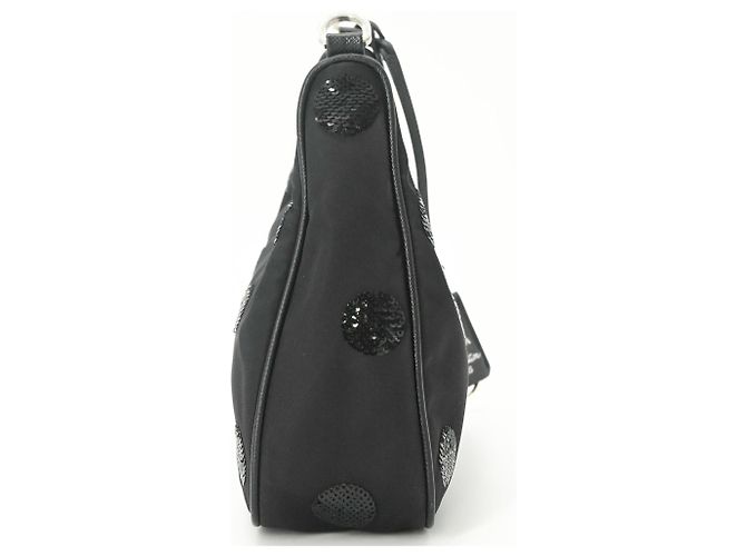 Borsa Prada Re-Nylon Re-Edition 2005 con paillettes Nero - vista 4