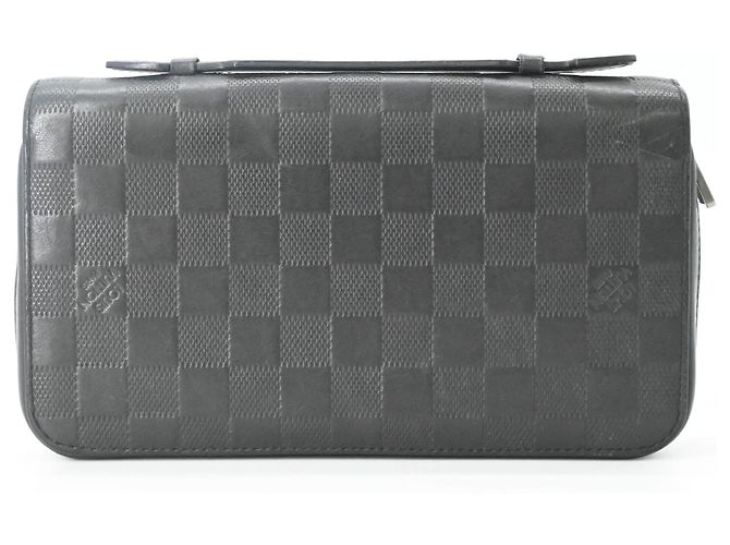 Louis Vuitton Damier Infini Zippy XL Round Organizer Langer Geldbeutel Schwarz - Ansicht 2