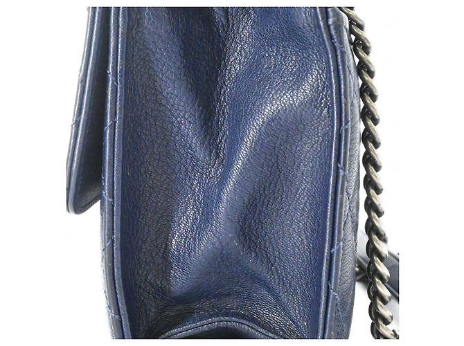 Borsa Chanel in pelle matelassé blu navy - vista 17