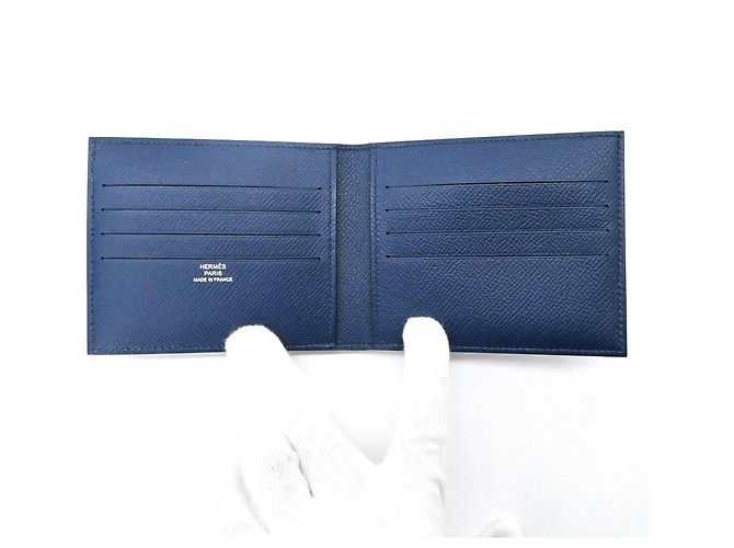 Hermès Hermes Citizen Twill Compact Silk In Bi-fold Wallet Navy blue - view 7