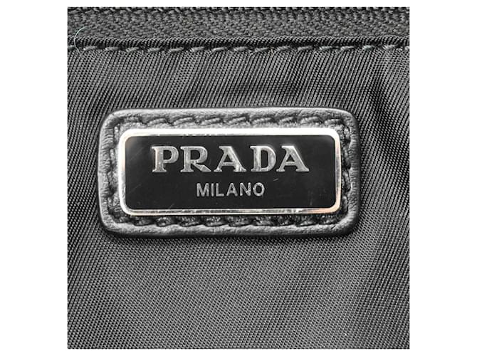 Borsa a tracolla Prada in pelle nera e blu Nero - vista 12